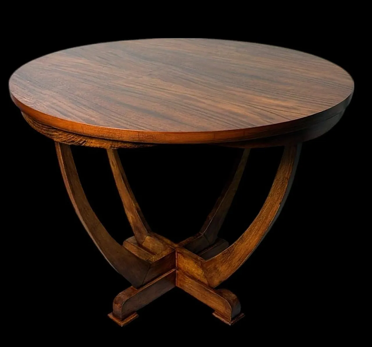 Tavolino da caffè Art Deco in noce, primo '900 3