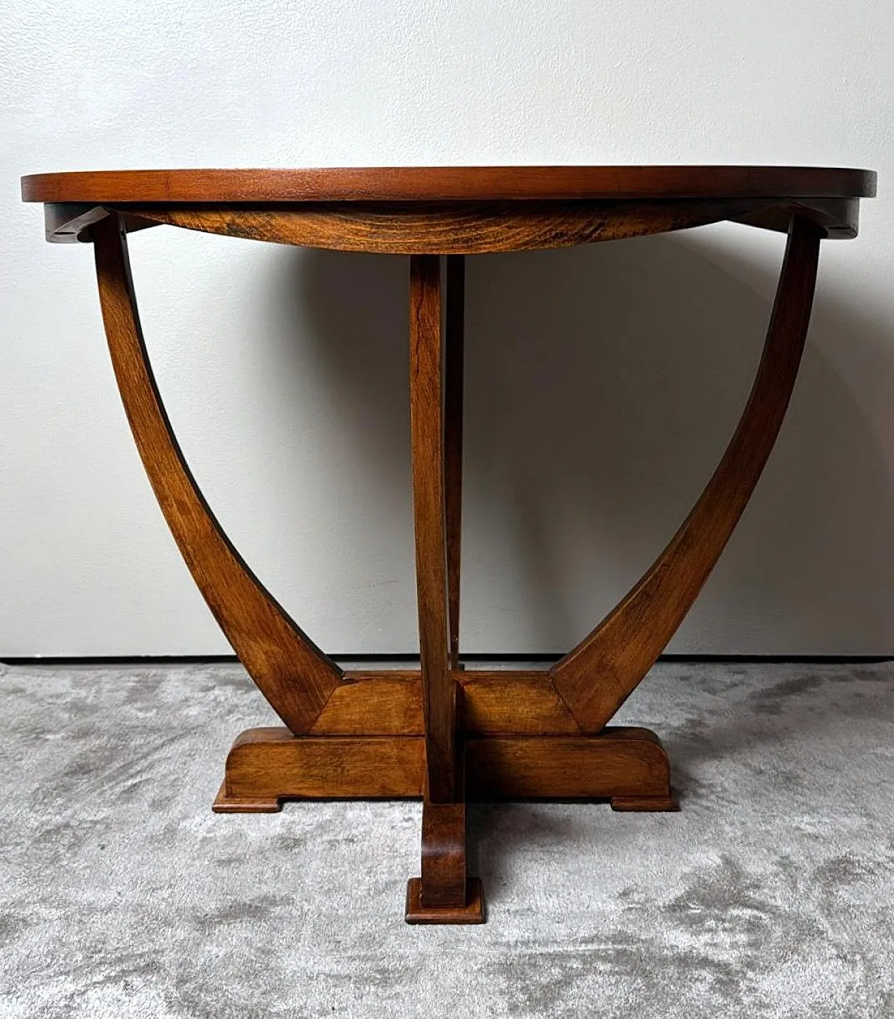 Tavolino da caffè Art Deco in noce, primo '900 5