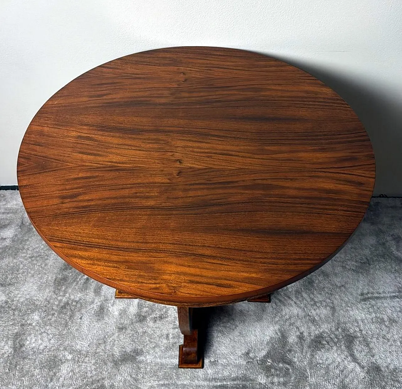 Tavolino da caffè Art Deco in noce, primo '900 8