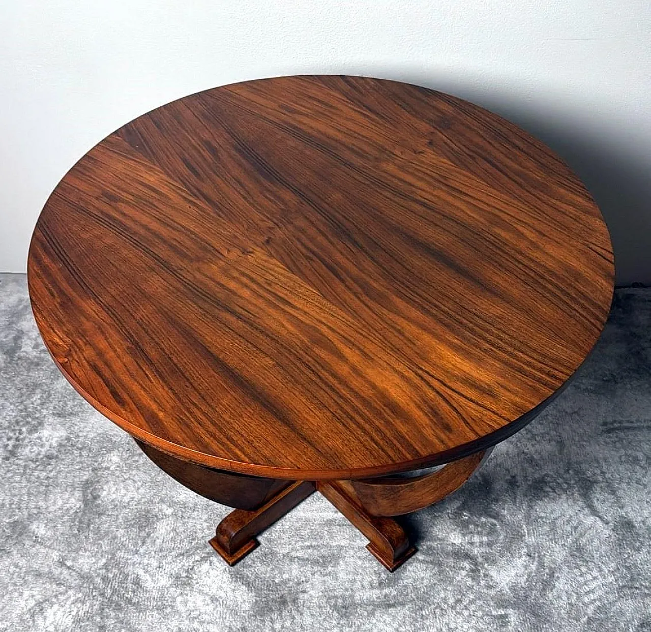 Tavolino da caffè Art Deco in noce, primo '900 9