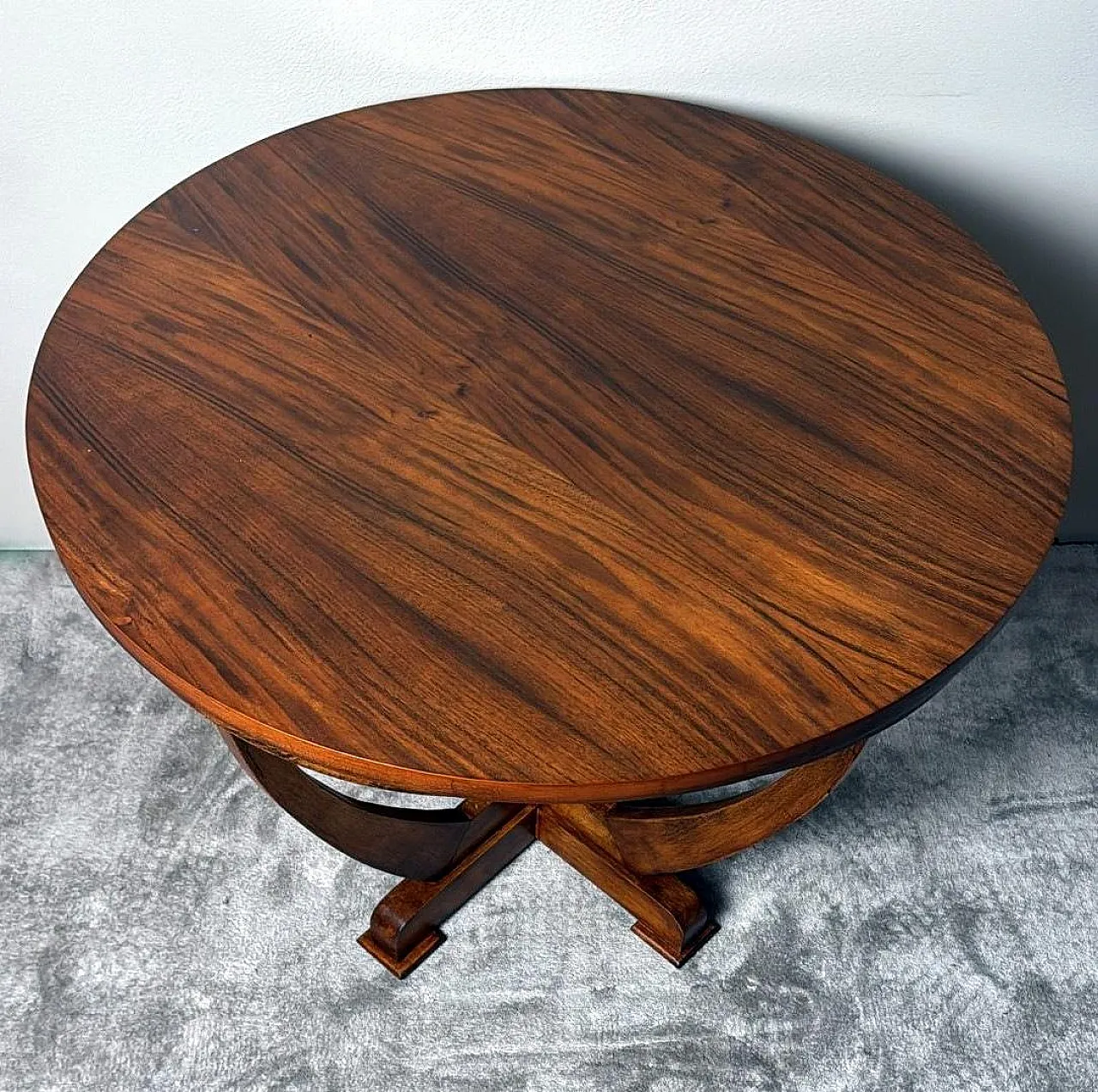 Tavolino da caffè Art Deco in noce, primo '900 10