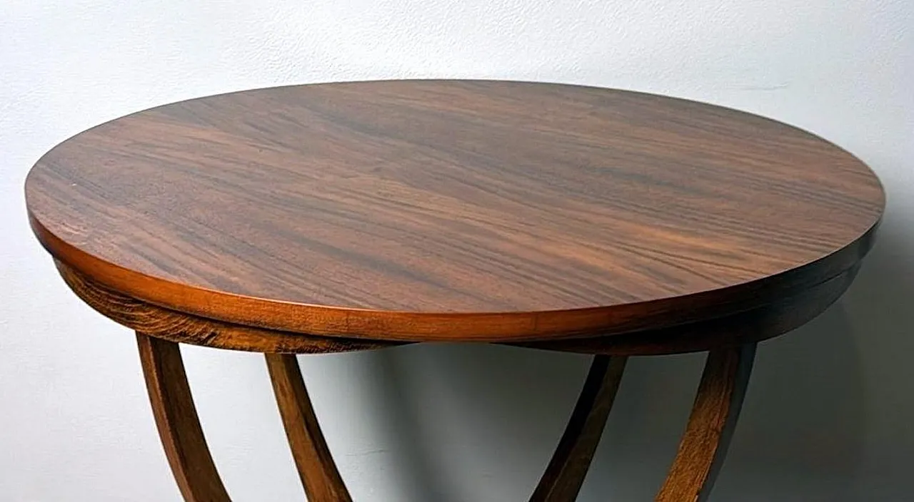 Tavolino da caffè Art Deco in noce, primo '900 11