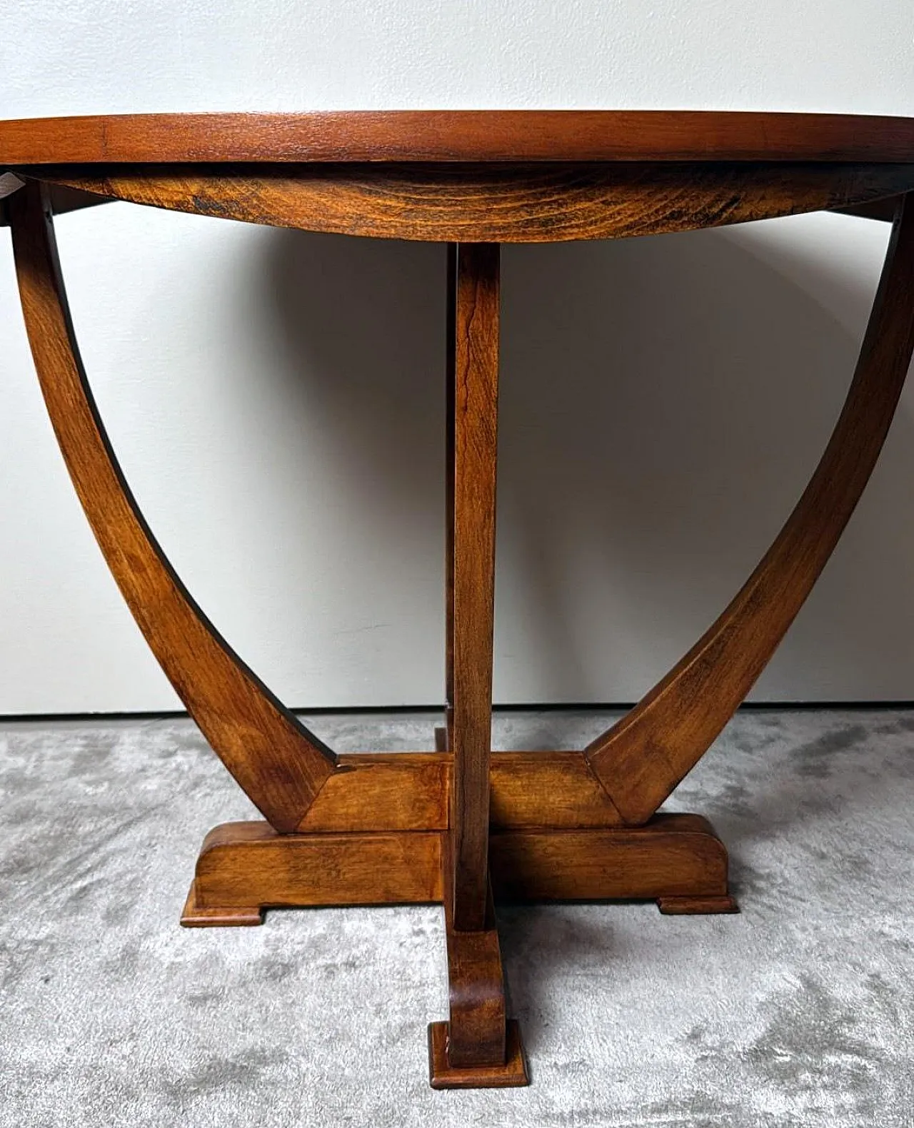 Tavolino da caffè Art Deco in noce, primo '900 12