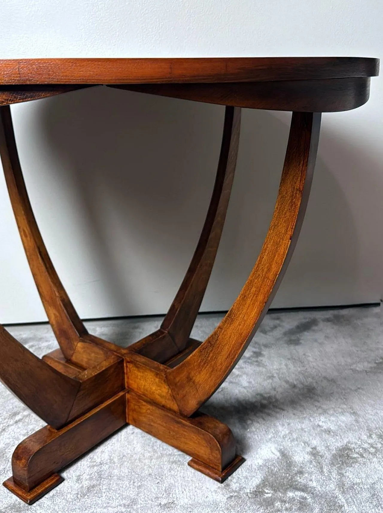 Tavolino da caffè Art Deco in noce, primo '900 14