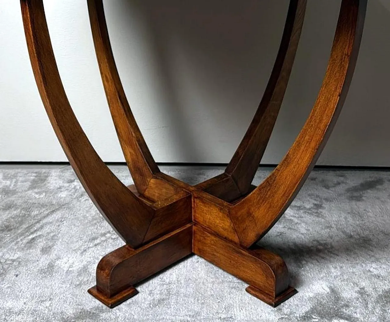 Tavolino da caffè Art Deco in noce, primo '900 15