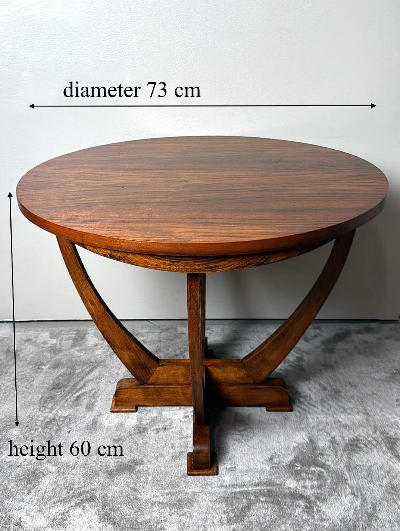 Tavolino da caffè Art Deco in noce, primo '900 20