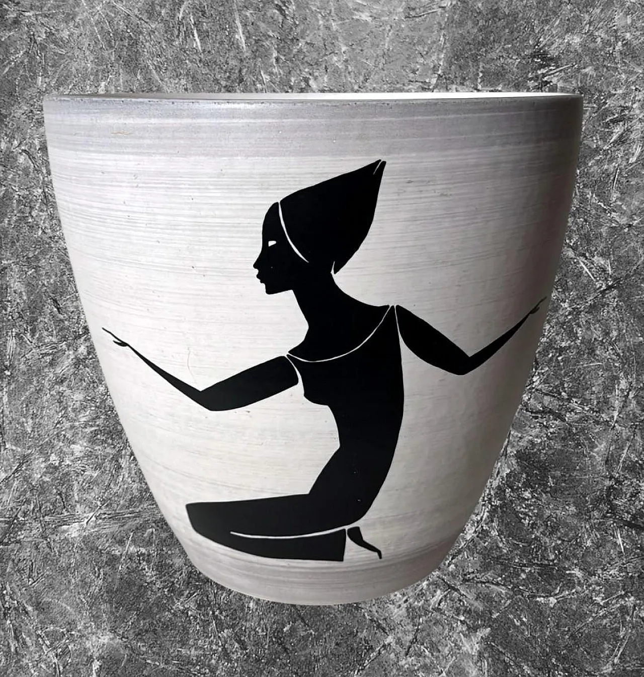 Cachepot in gres dipinto a mano di Sèvres Paul per Milet, anni '50 5