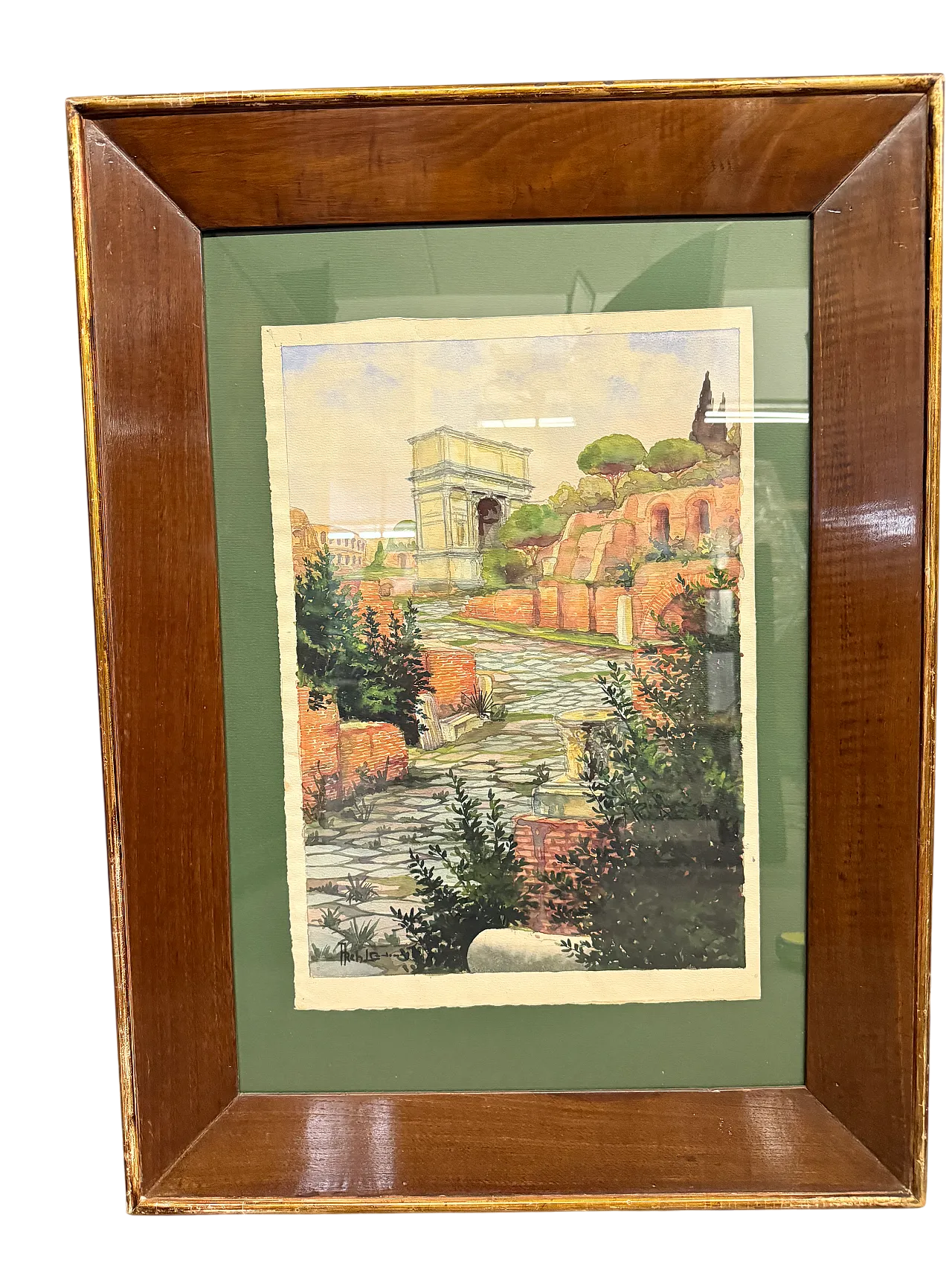 Roma, fori romani, acquerello, '800 9