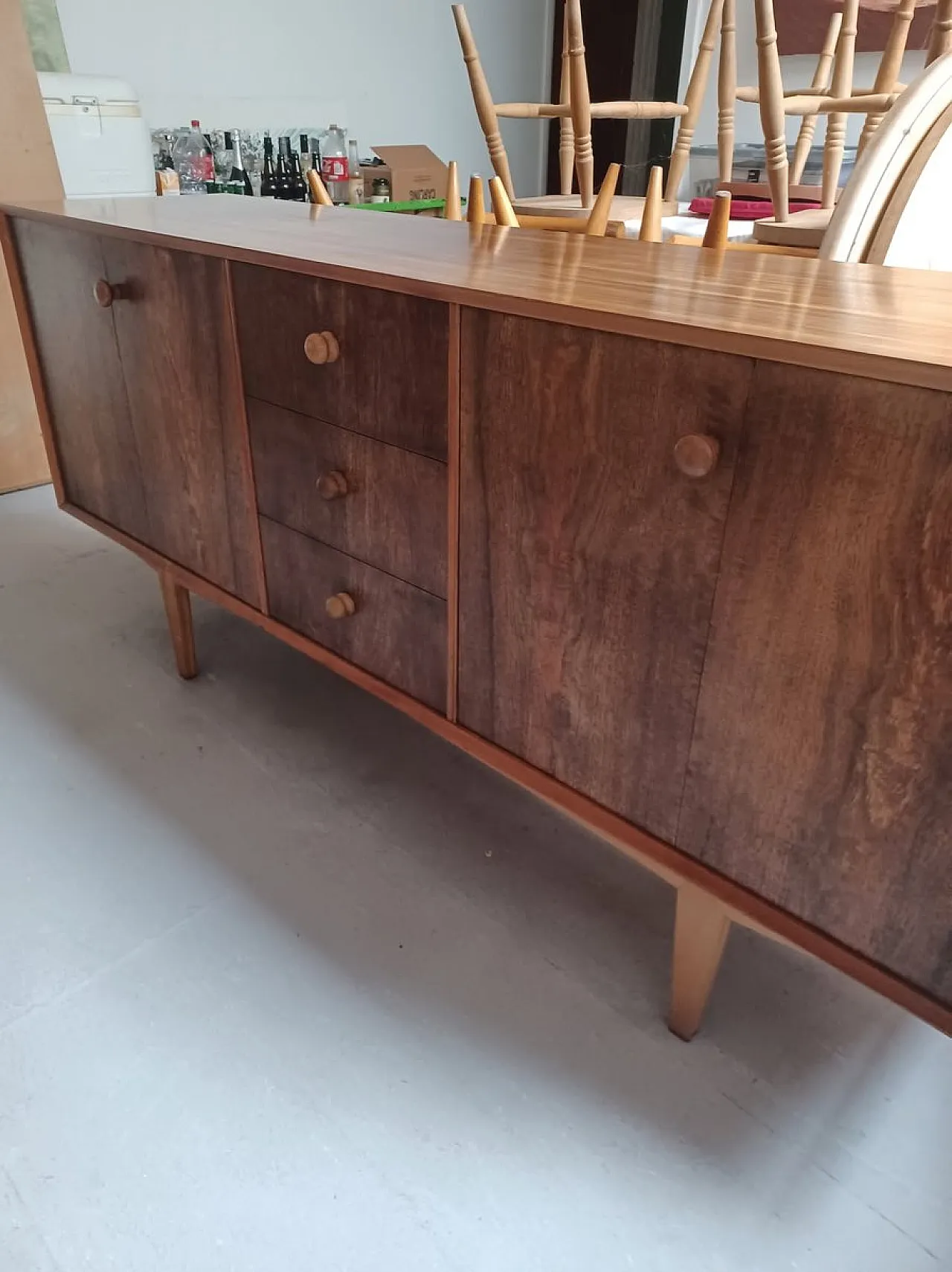 Credenza Mid-Century moderna con venature del legno, anni '60 6