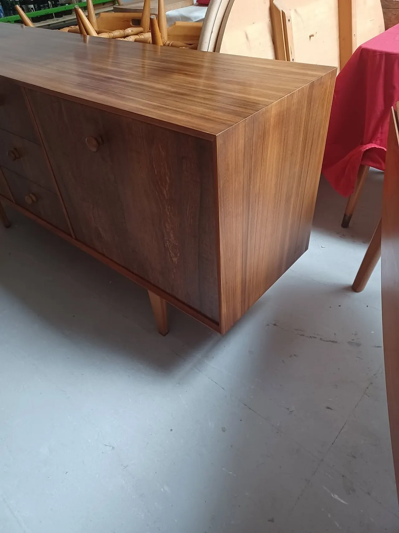 Credenza Mid-Century moderna con venature del legno, anni '60 8