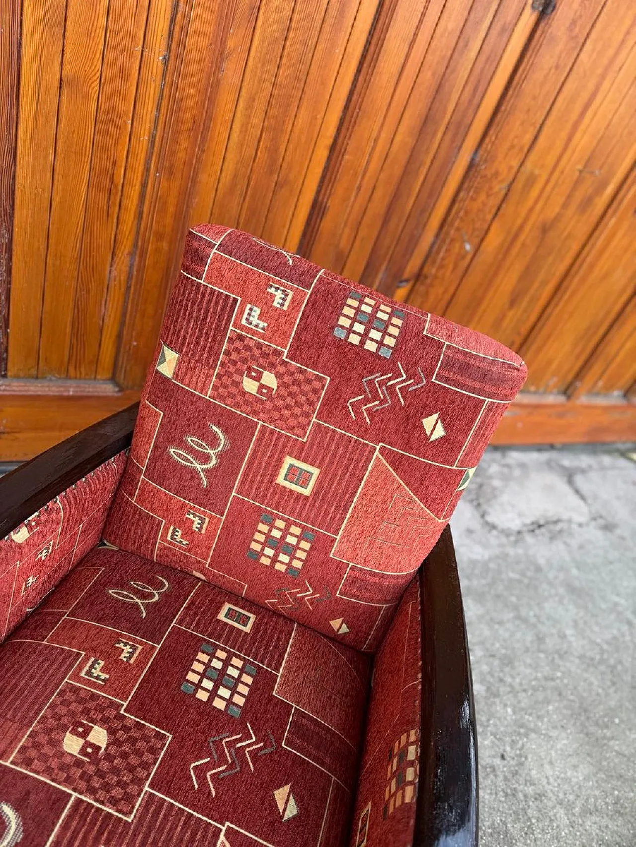 Poltrona Art Déco con rivestimento a motivi nuovi, anni '30 7