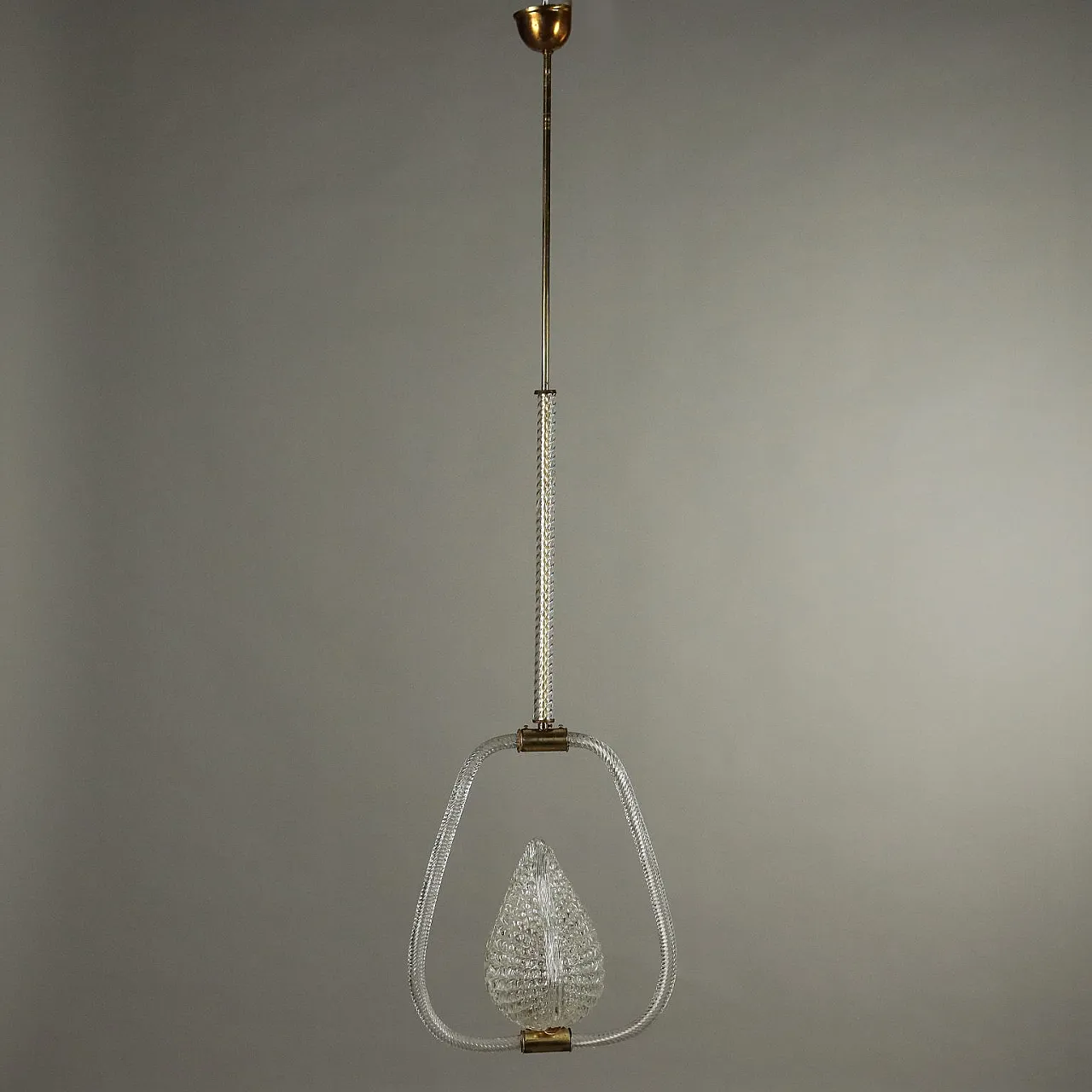 Murano glass and brass chandelier, 1950s 1