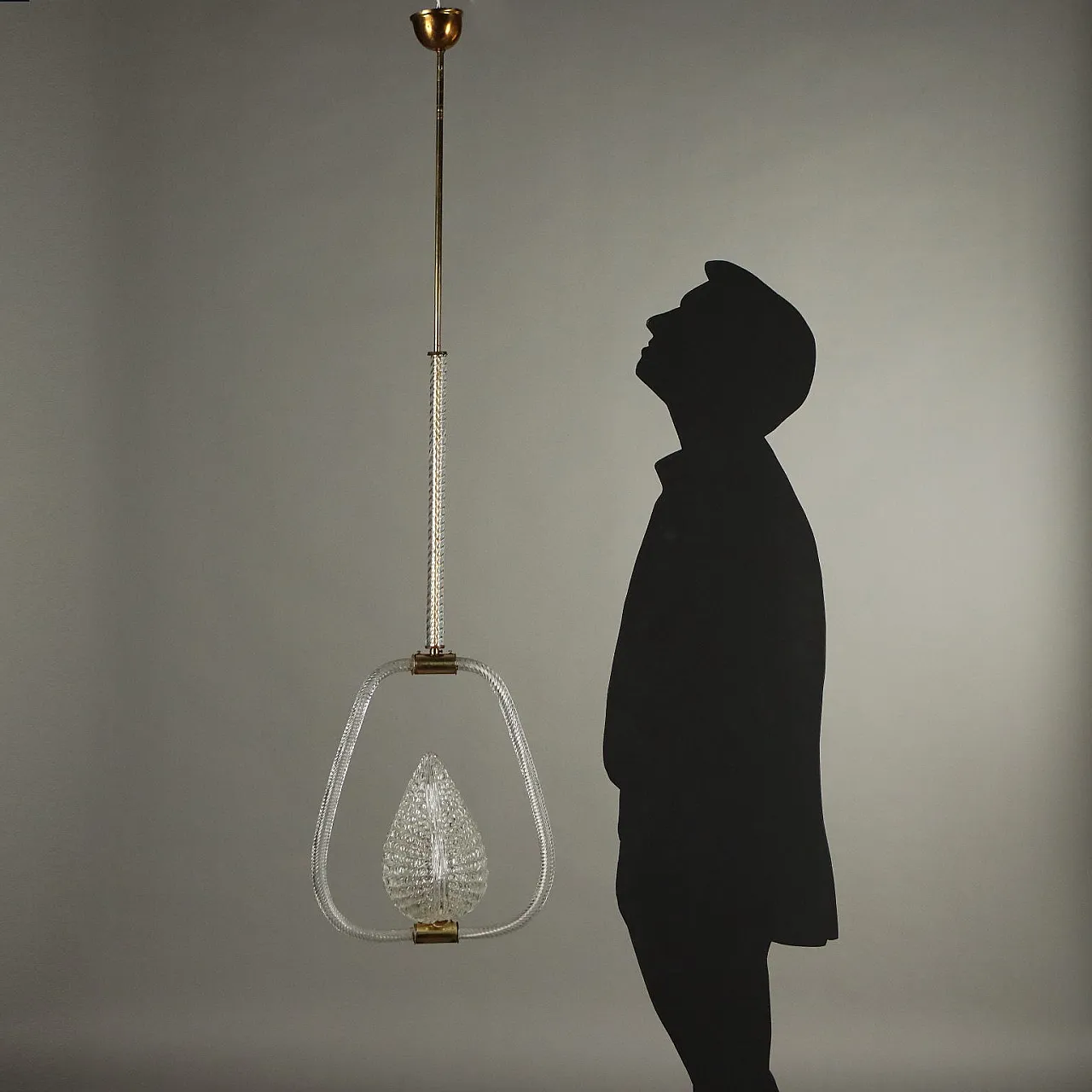 Murano glass and brass chandelier, 1950s 2