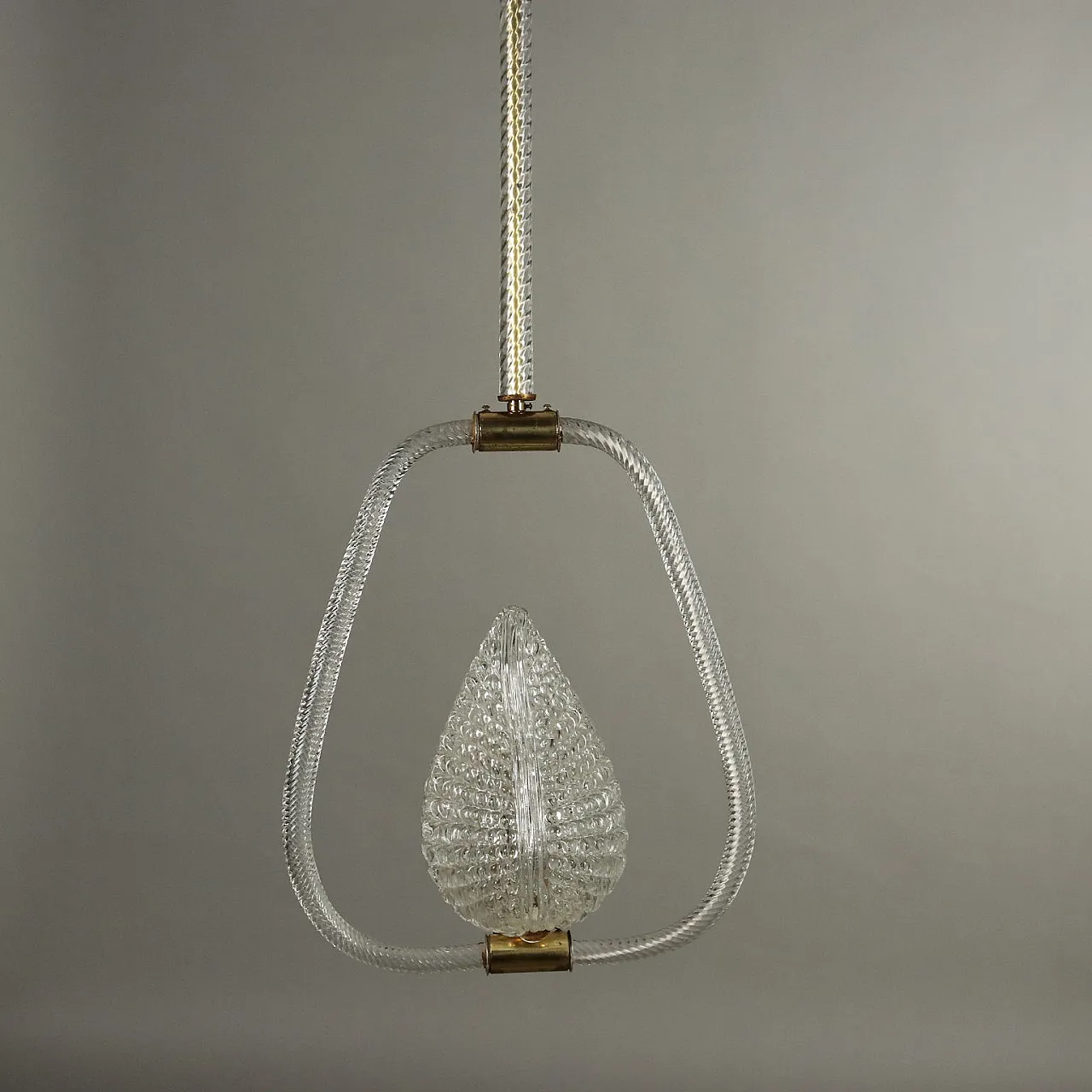 Murano glass and brass chandelier, 1950s 3