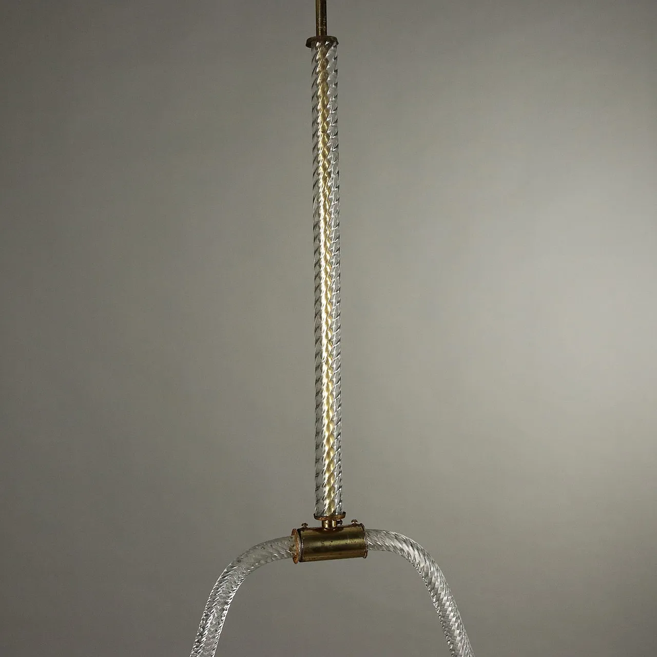 Murano glass and brass chandelier, 1950s 4