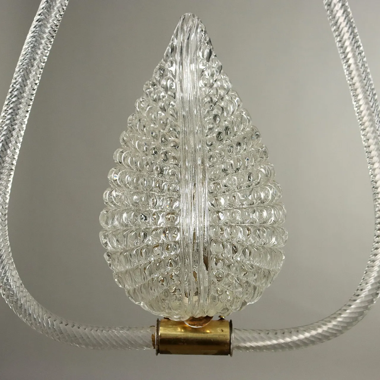 Murano glass and brass chandelier, 1950s 7