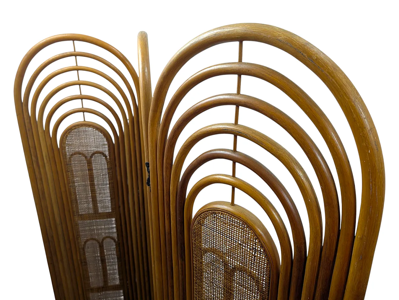 Separé in legno di vimini, anni '80 9
