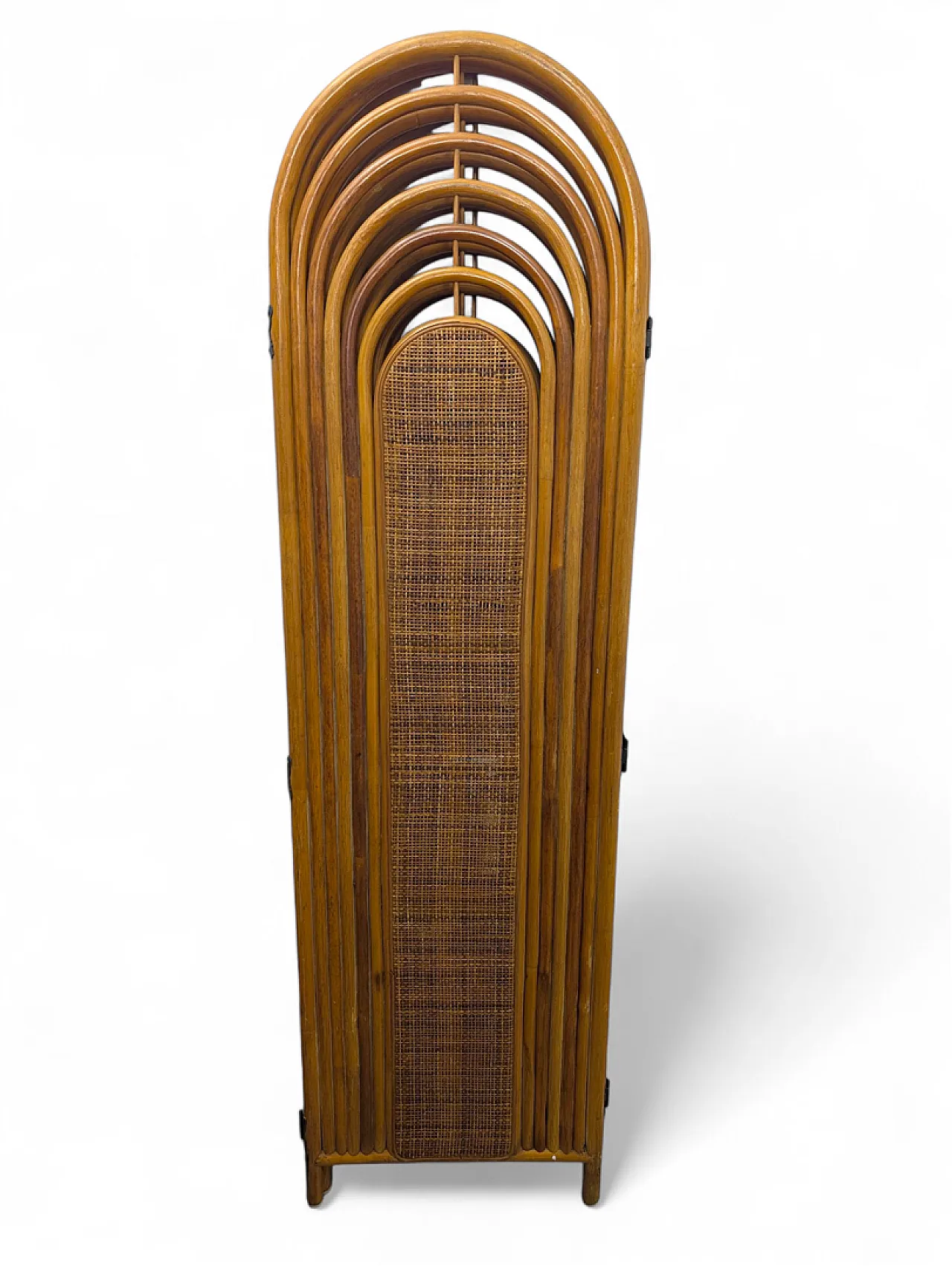 Separé in legno di vimini, anni '80 11