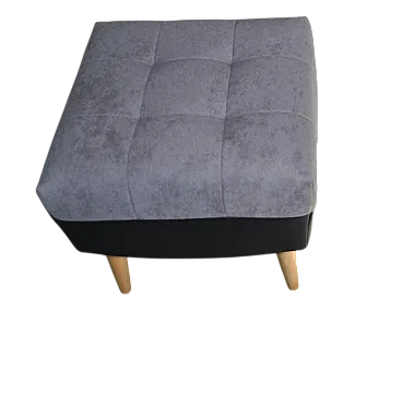 Sgabello Mid-Century moderno grigio e nero, anni '50