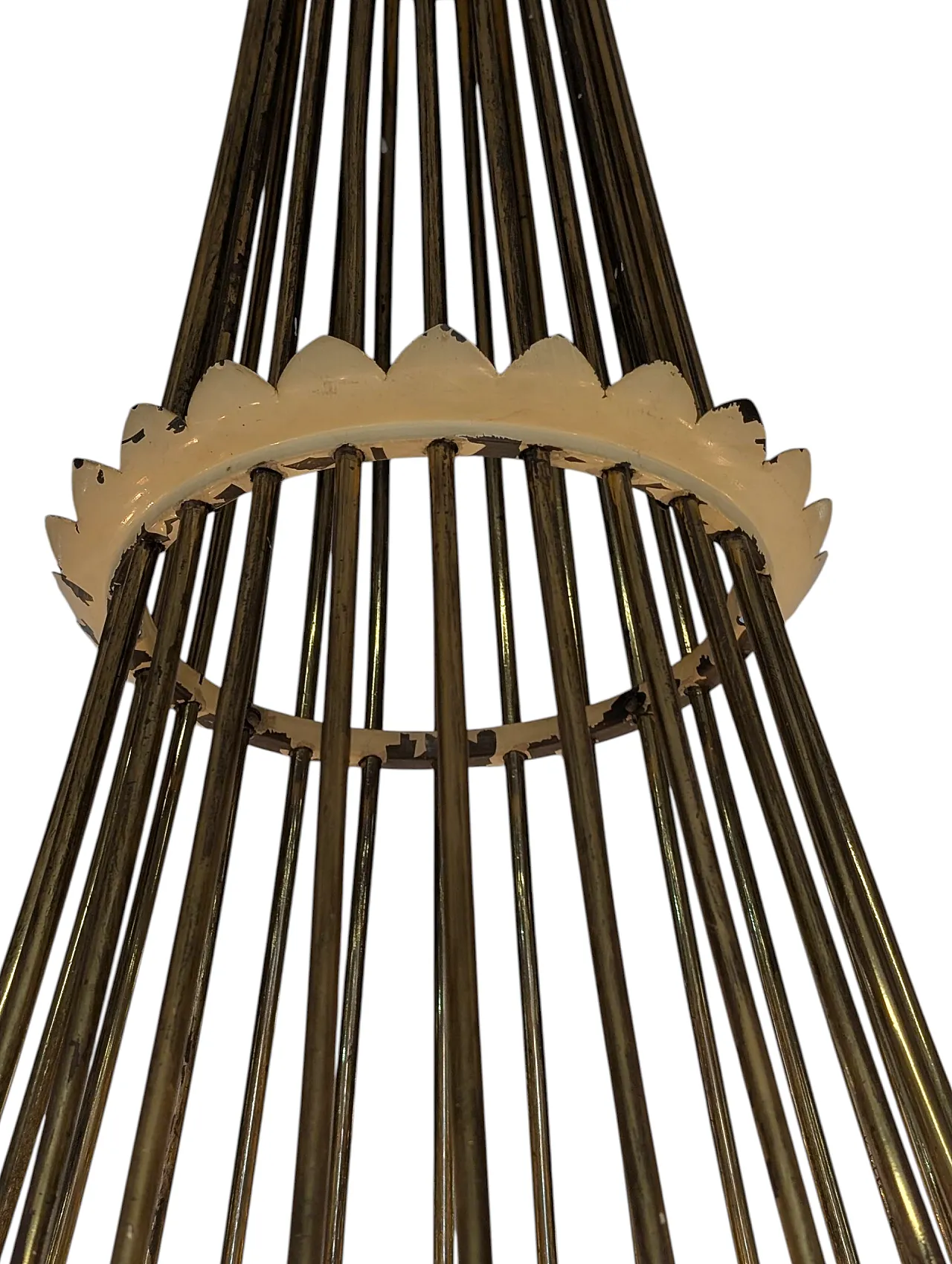 Golden brass cascade chandelier with 25 lights, early 20th century 8