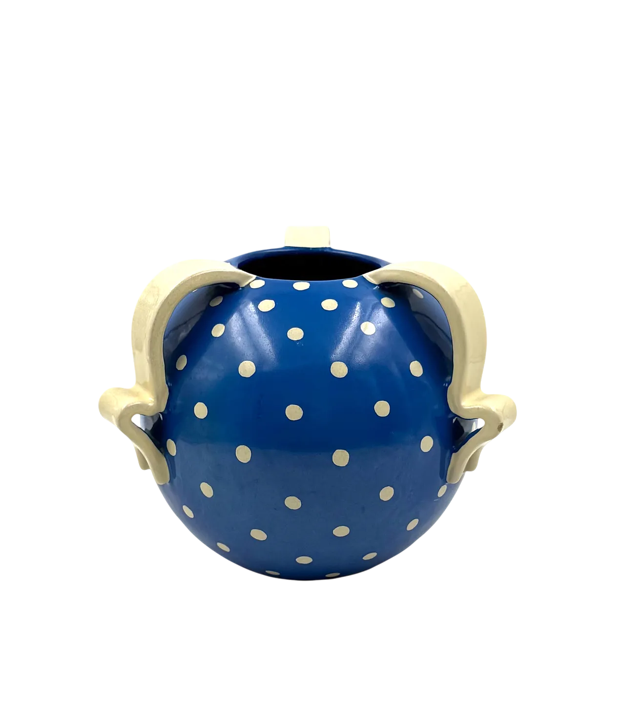 Art Deco blue ceramic vase by Rometti for Umbertide, 1930s 13