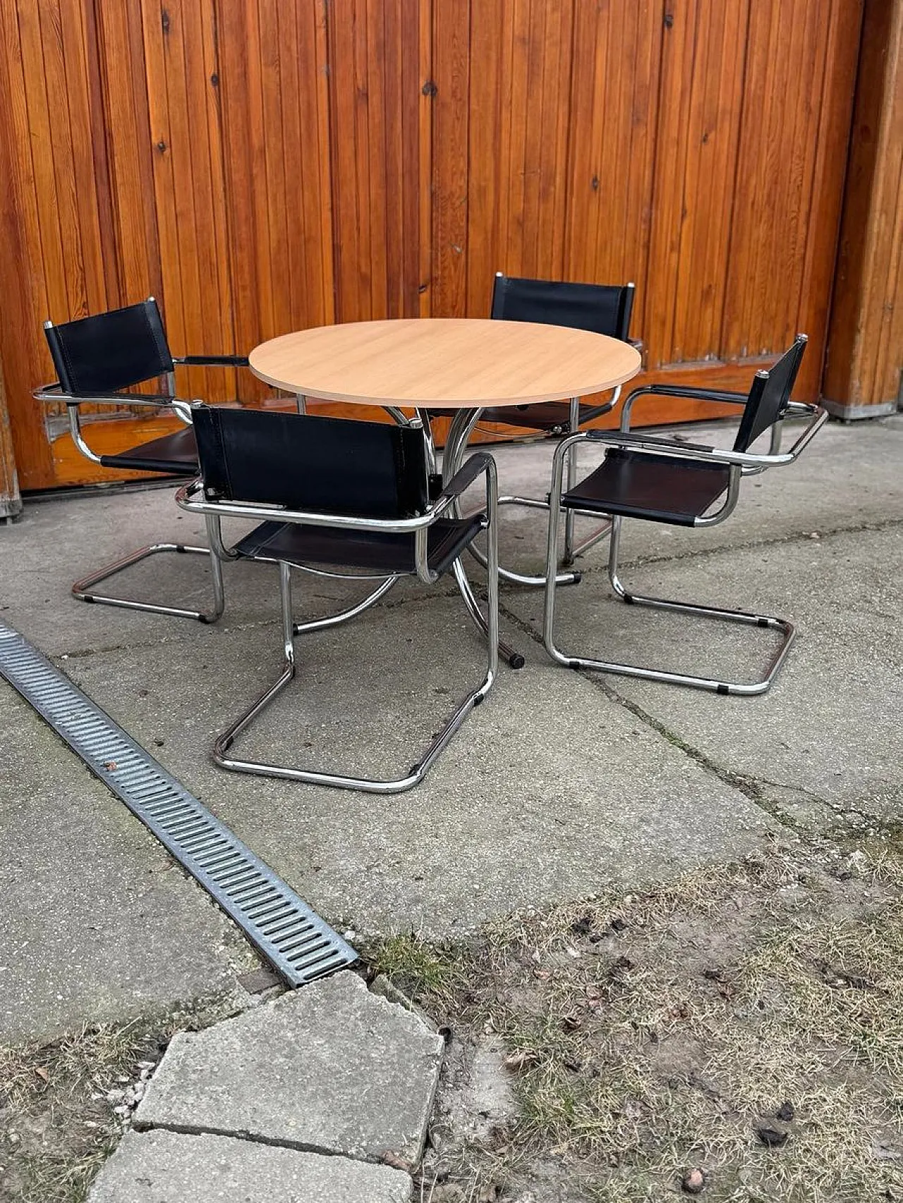 Round Effezeta dining table with chairs, 1990s 7