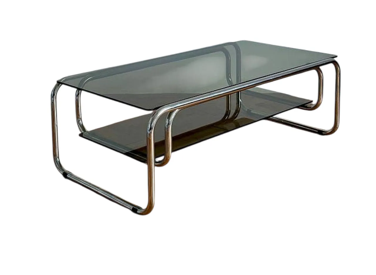 Coffee table in steel and glass, 1970s 8