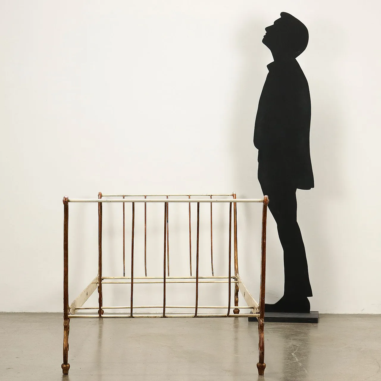 Lacquered Louis Philippe Wrought iron bed glilded, 19th century 2