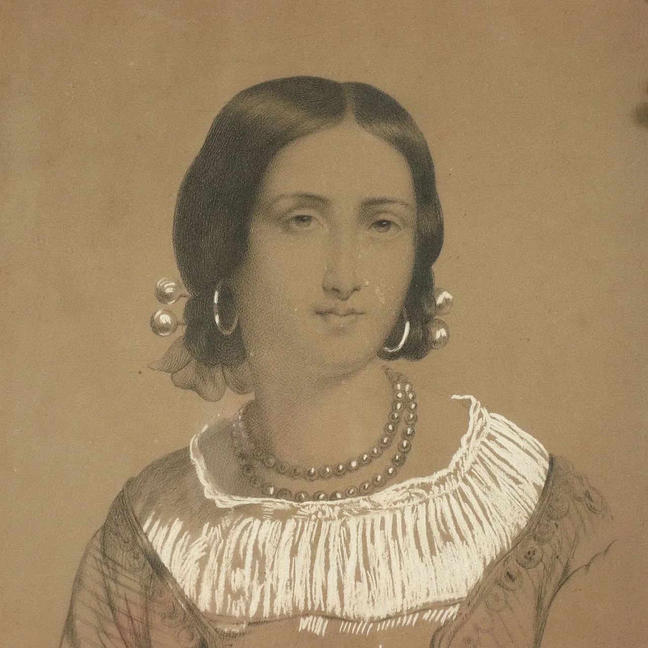 Ritratto di giovane donna, matita, carboncino e biacca su carta, 1858 3