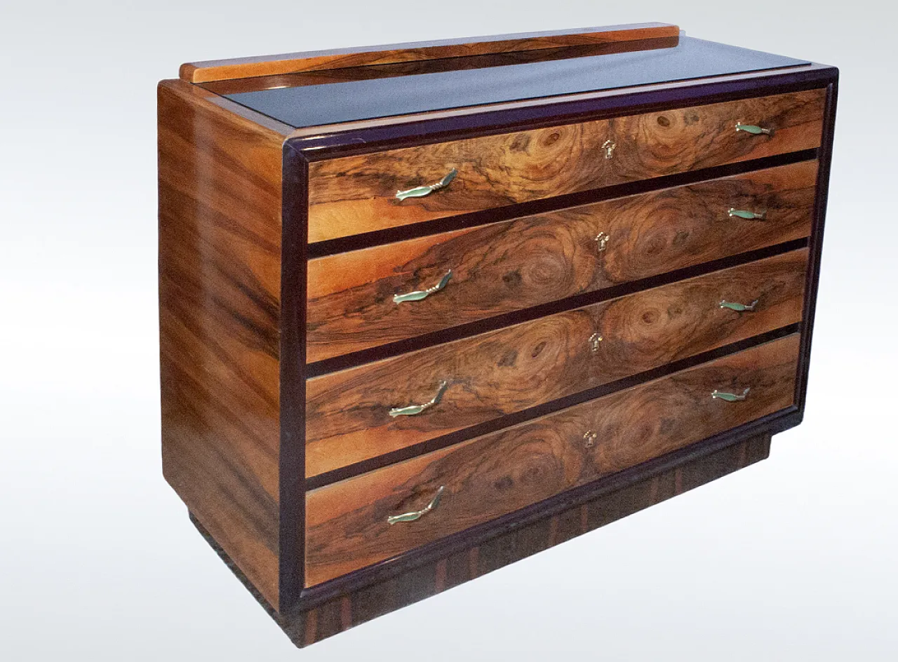 Chest of drawers in walnut, 50s 2