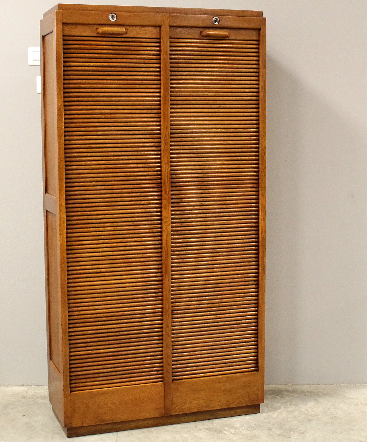 Classificatore serranda schedario archivio in rovere, primo '900 1