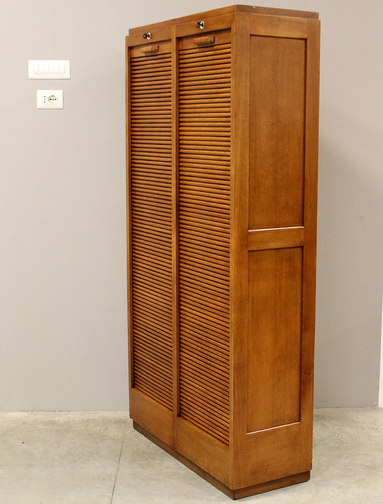 Classificatore serranda schedario archivio in rovere, primo '900 4