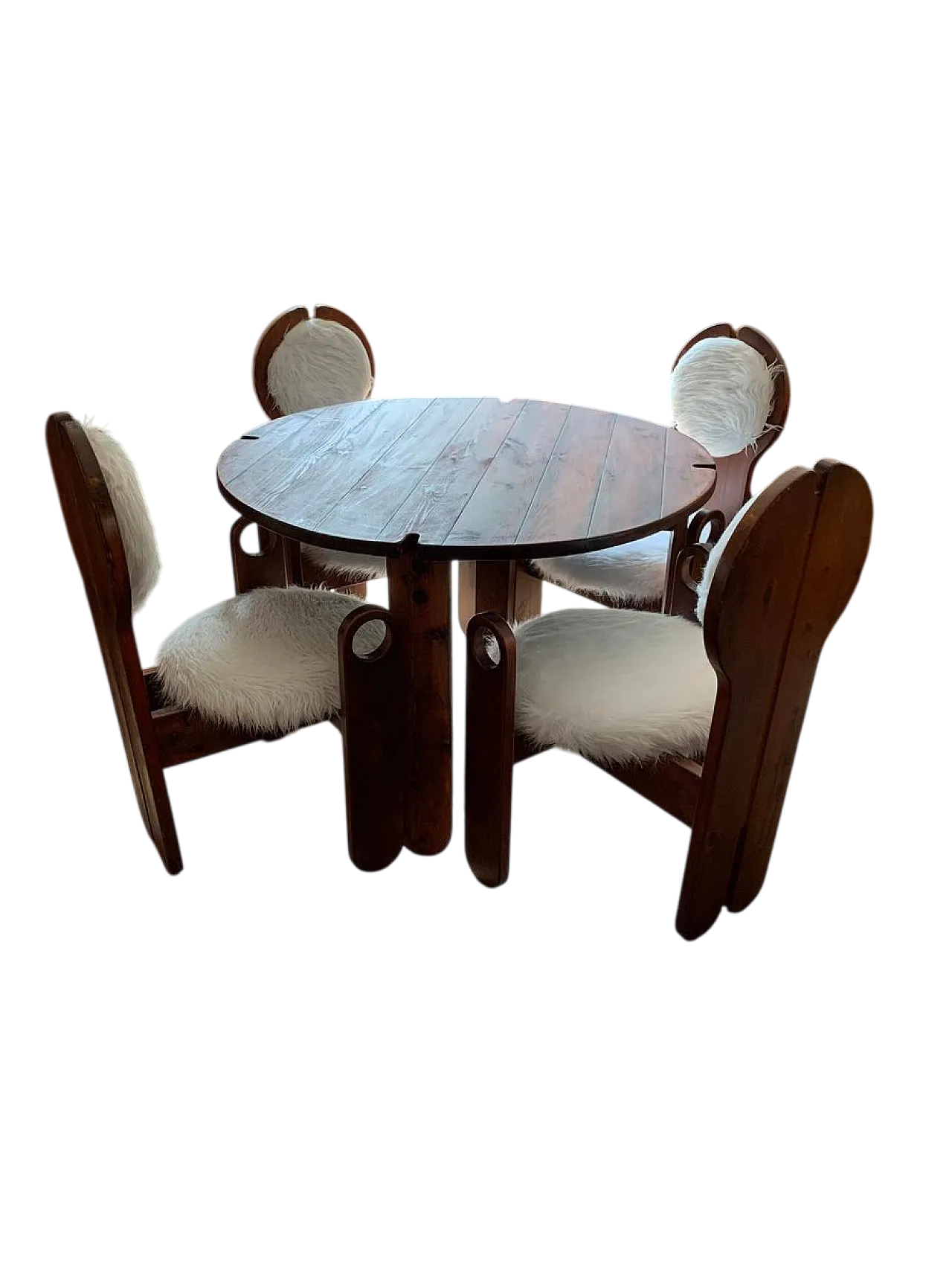 5 Dining chairs with table by Szedleczky, 1960s 9