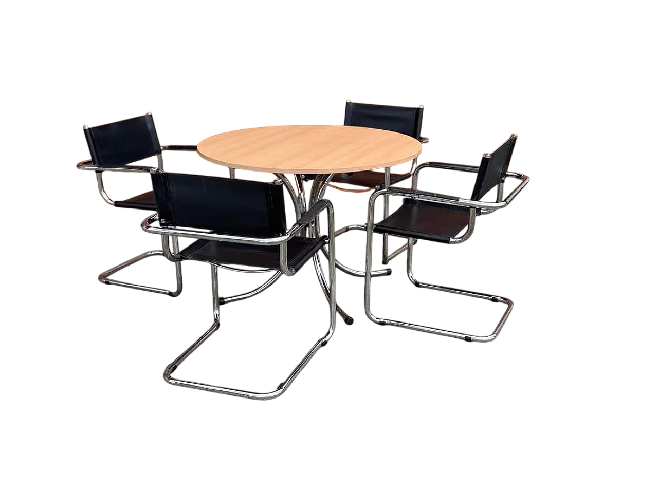 Round Effezeta dining table with chairs, 1990s 9
