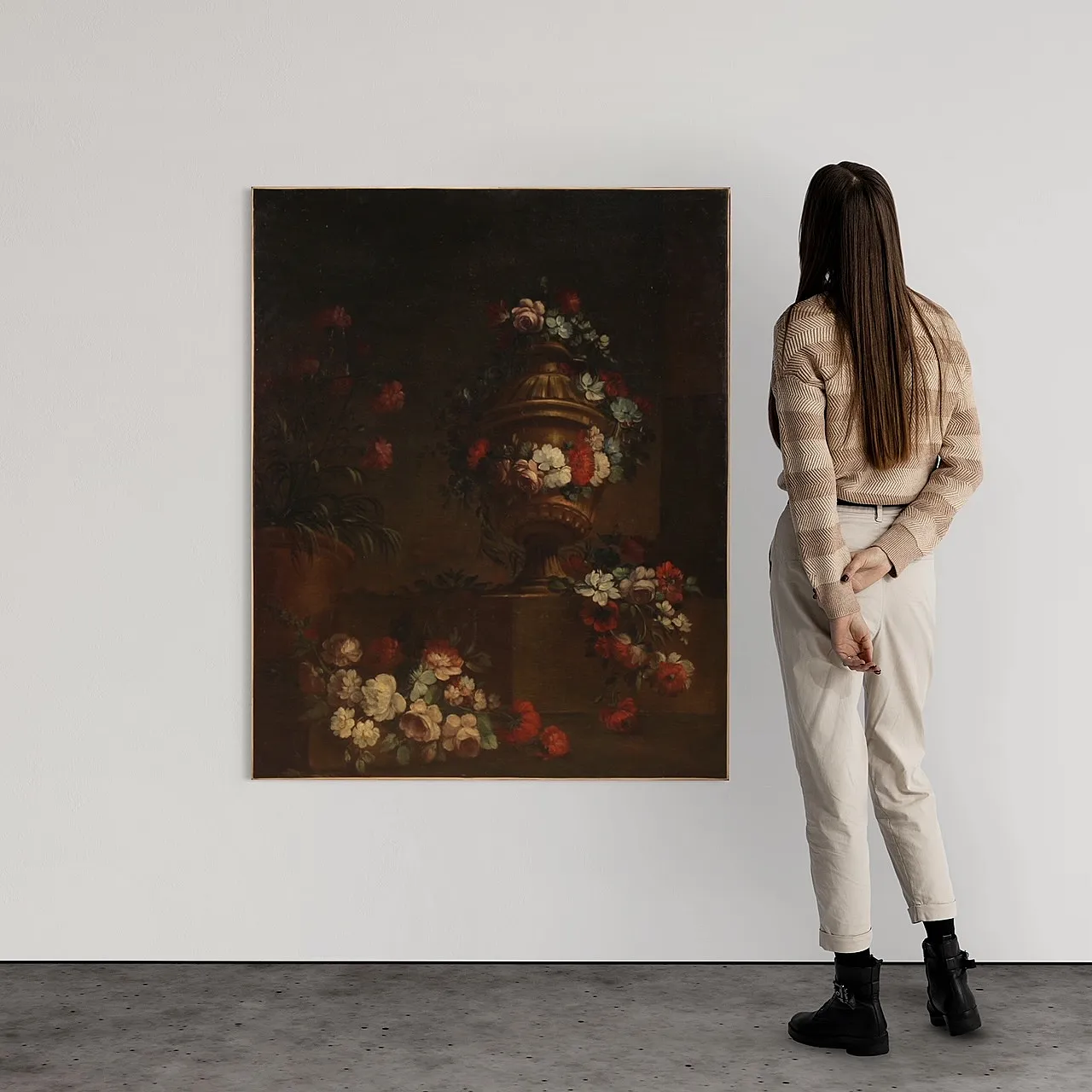 Dipinto italiano natura morta con fiori, '700 1