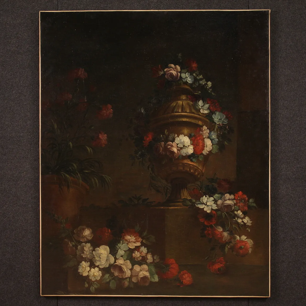 Dipinto italiano natura morta con fiori, '700 5