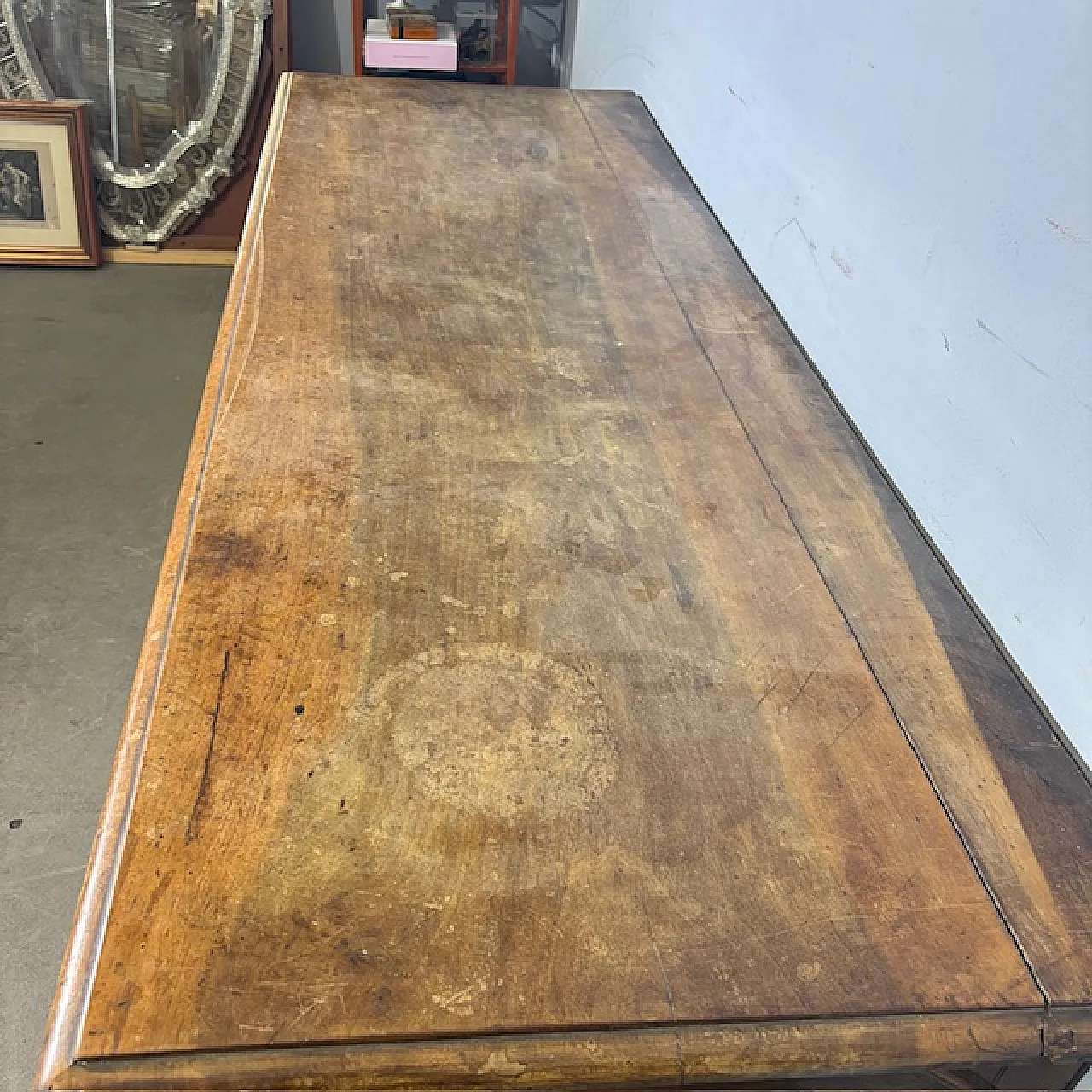 Cassapanca in noce massello reggiana con losanghe, '600 12