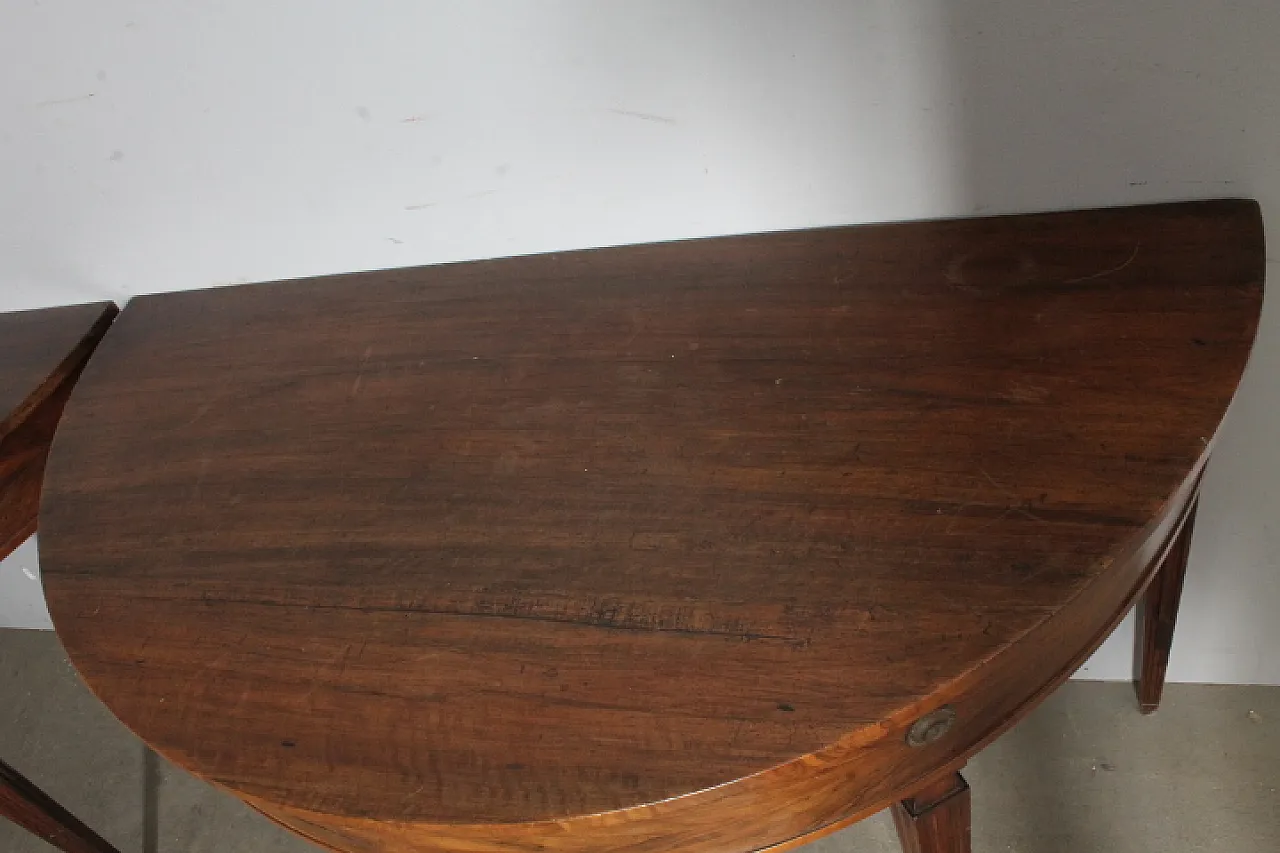 Coppia di console Luigi XVI a mezza luna in noce Parma, 1770 4