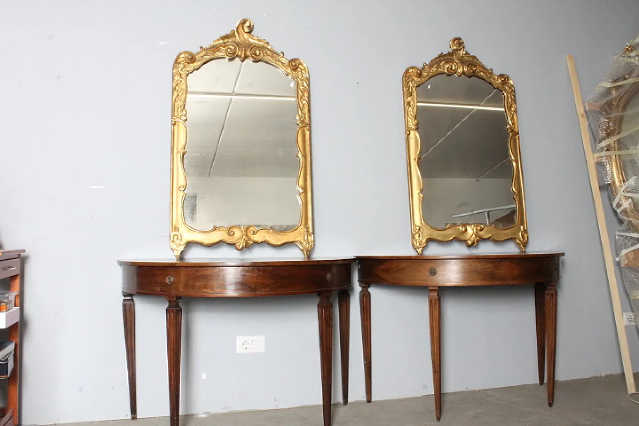 Coppia di specchiere Luigi XVI oro zecchino, 1750 16