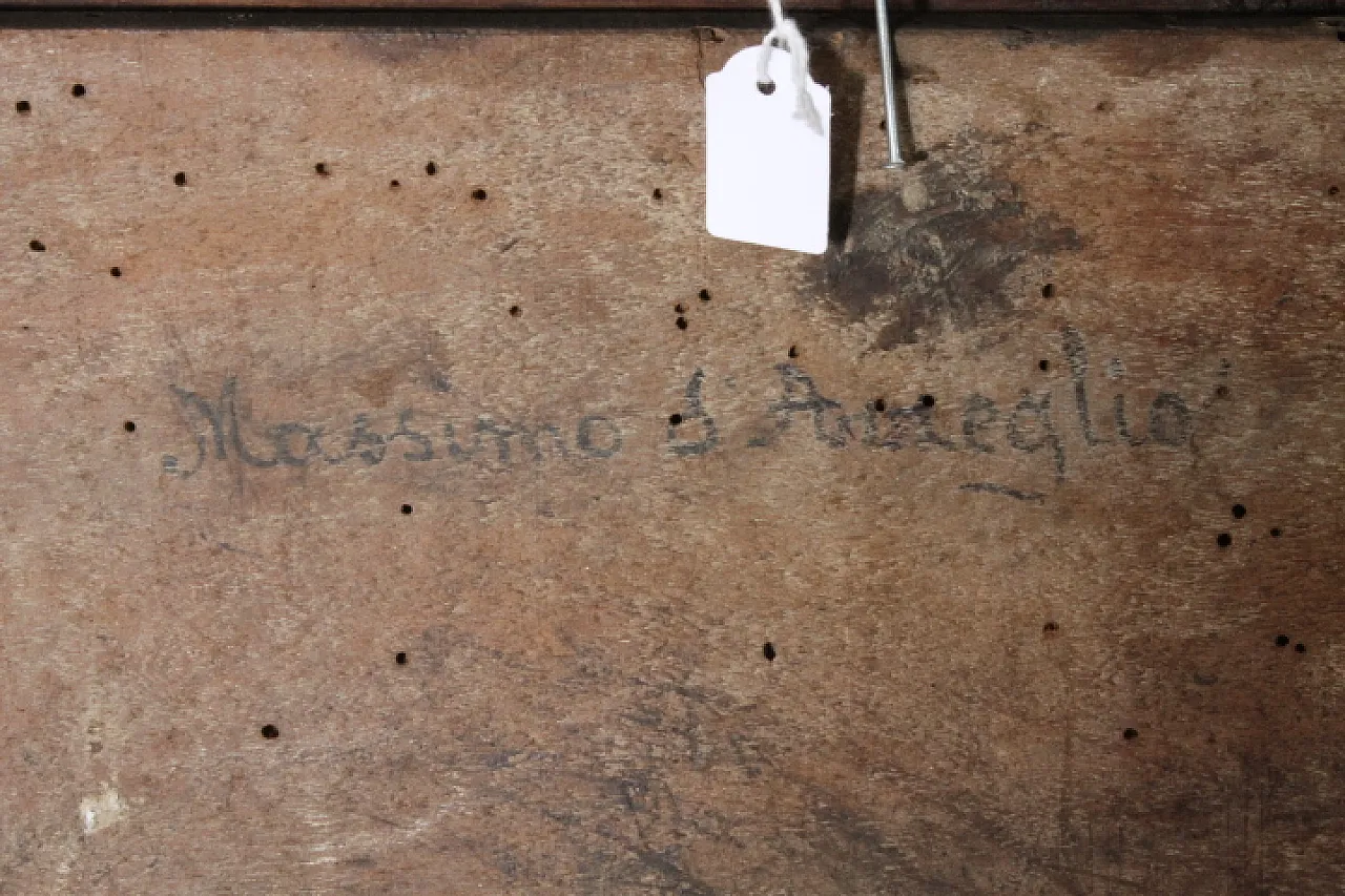 Dipinto di paesaggio olio su tavola in cornice, fine '700 18