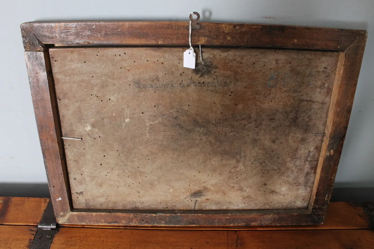 Dipinto di paesaggio olio su tavola in cornice, fine '700 19