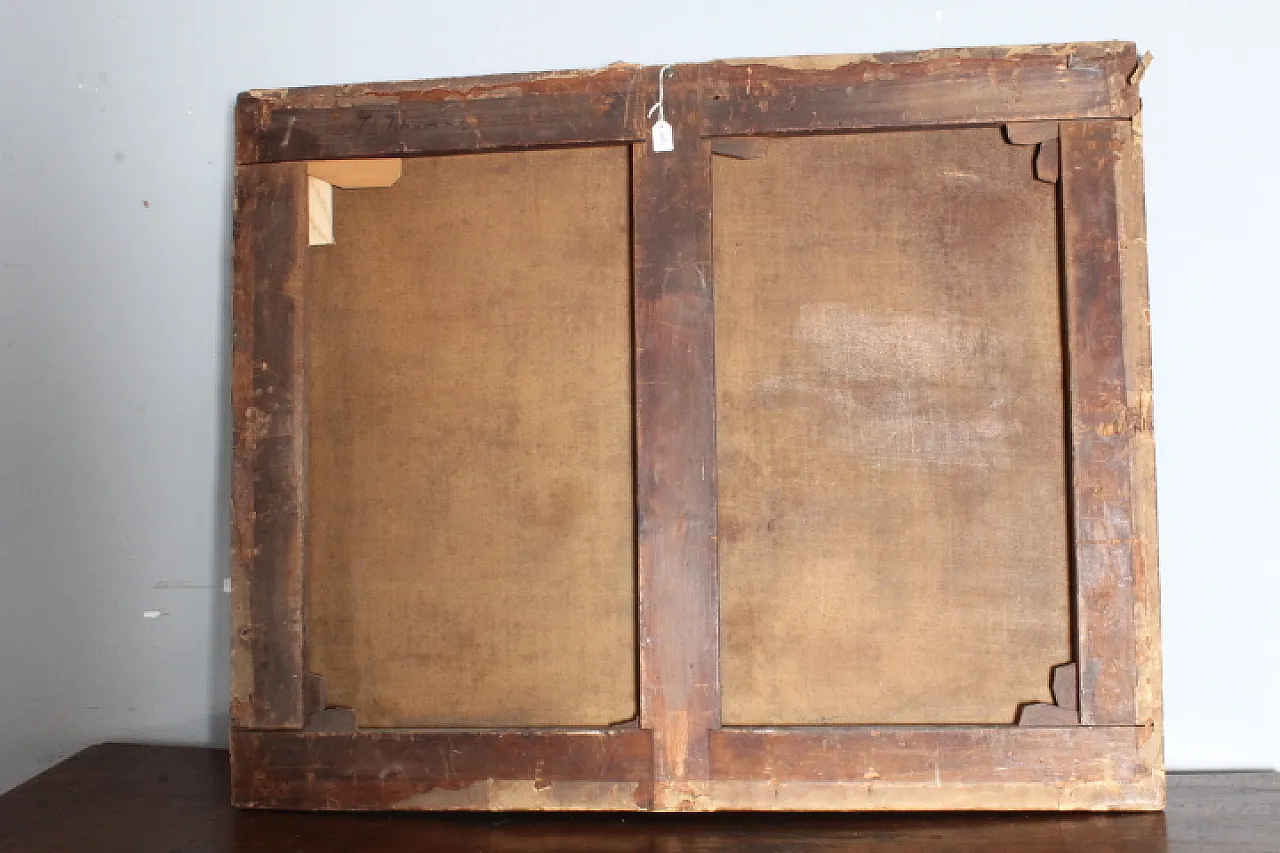 Dipinto olio su tela fiammingo atelier d artista, '600 18