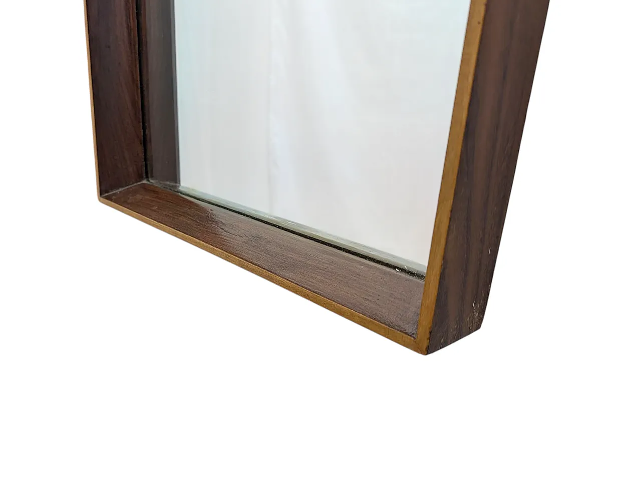 Specchio con cornice in teak, anni '70 4