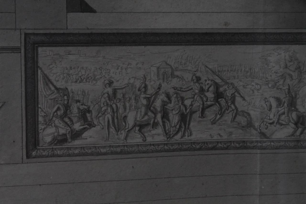 Disegno trono Imperiale studio prospetto per piazza, primi '800 2