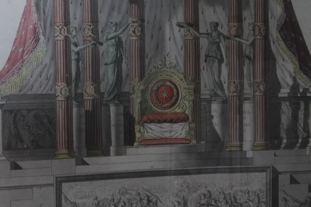Disegno trono Imperiale studio prospetto per piazza, primi '800 4