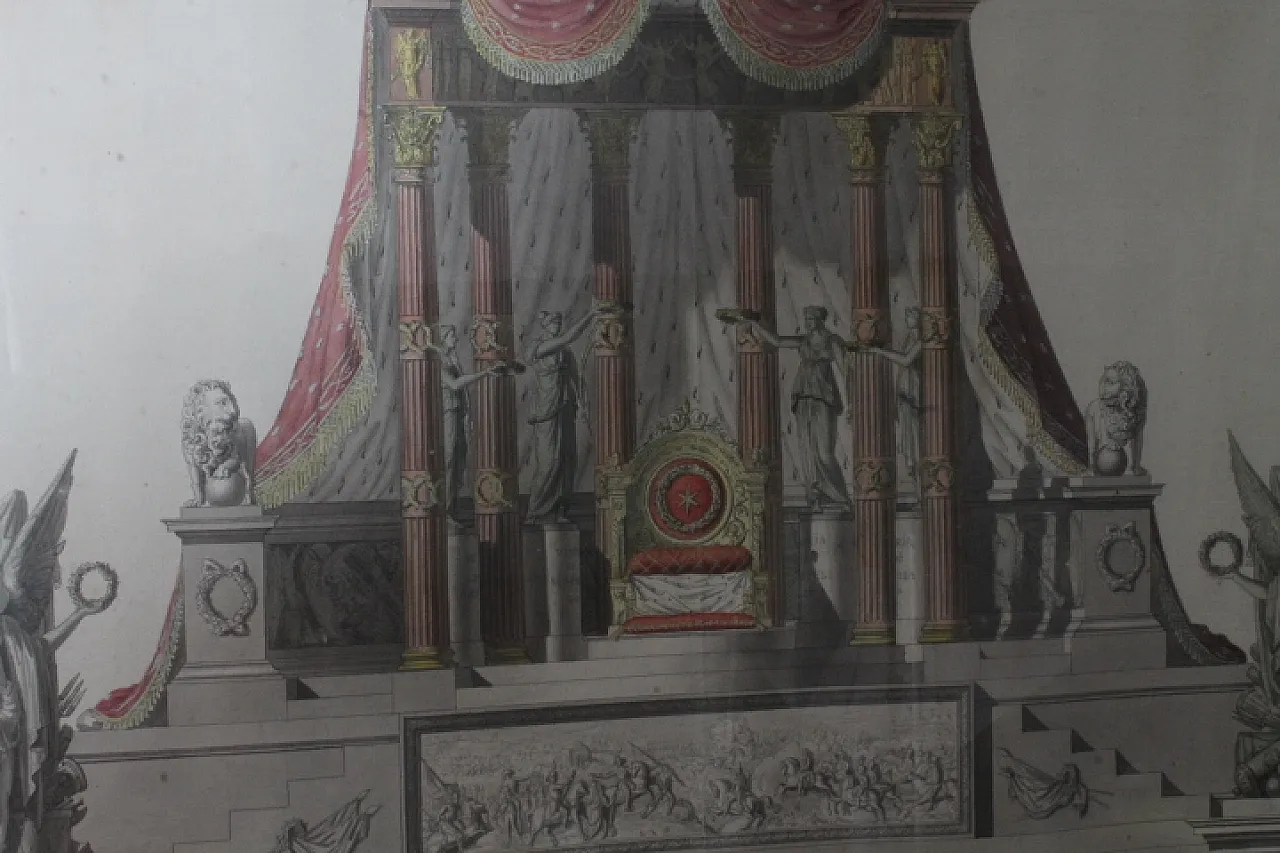 Disegno trono Imperiale studio prospetto per piazza, primi '800 5
