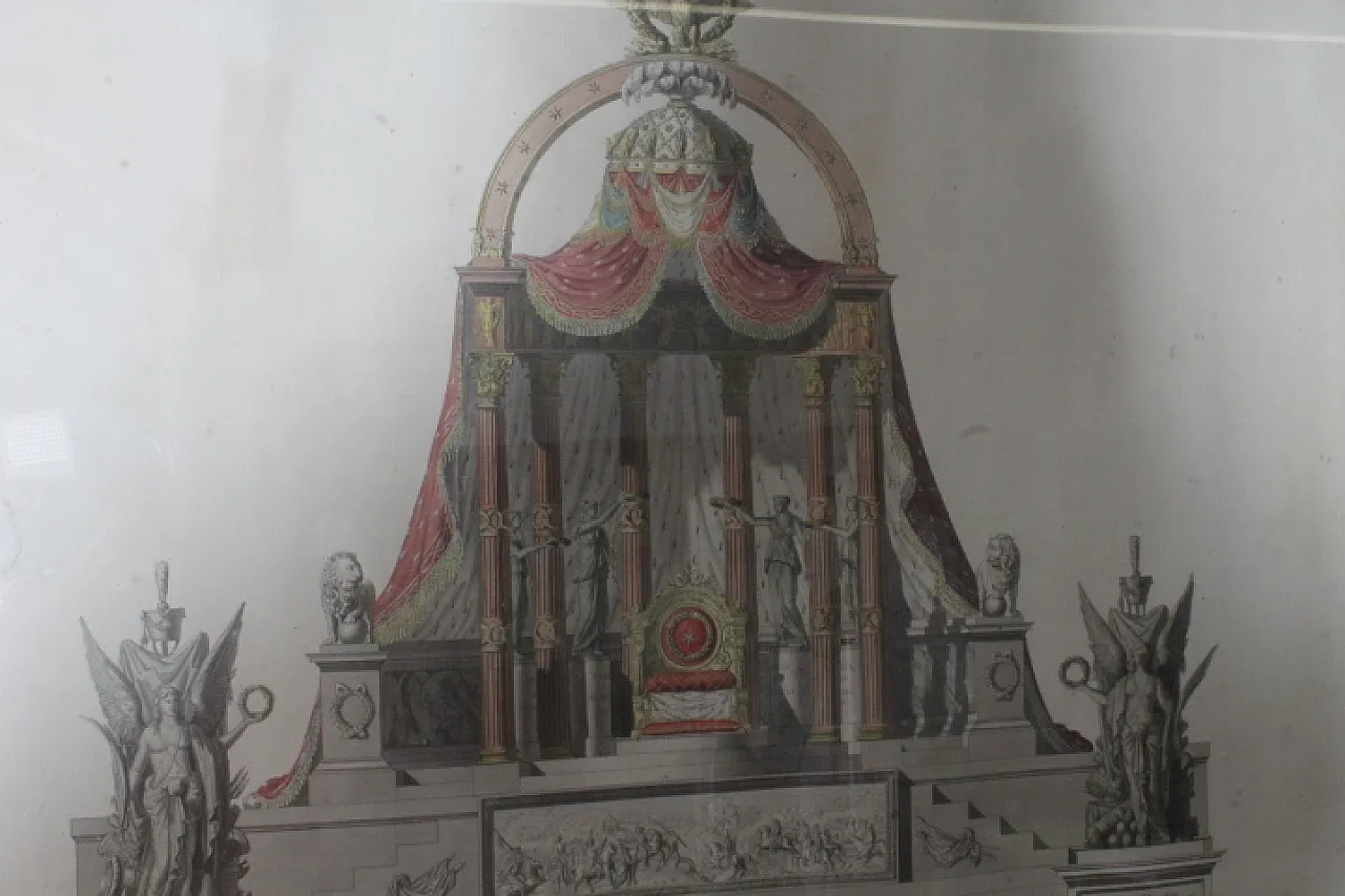 Disegno trono Imperiale studio prospetto per piazza, primi '800 6