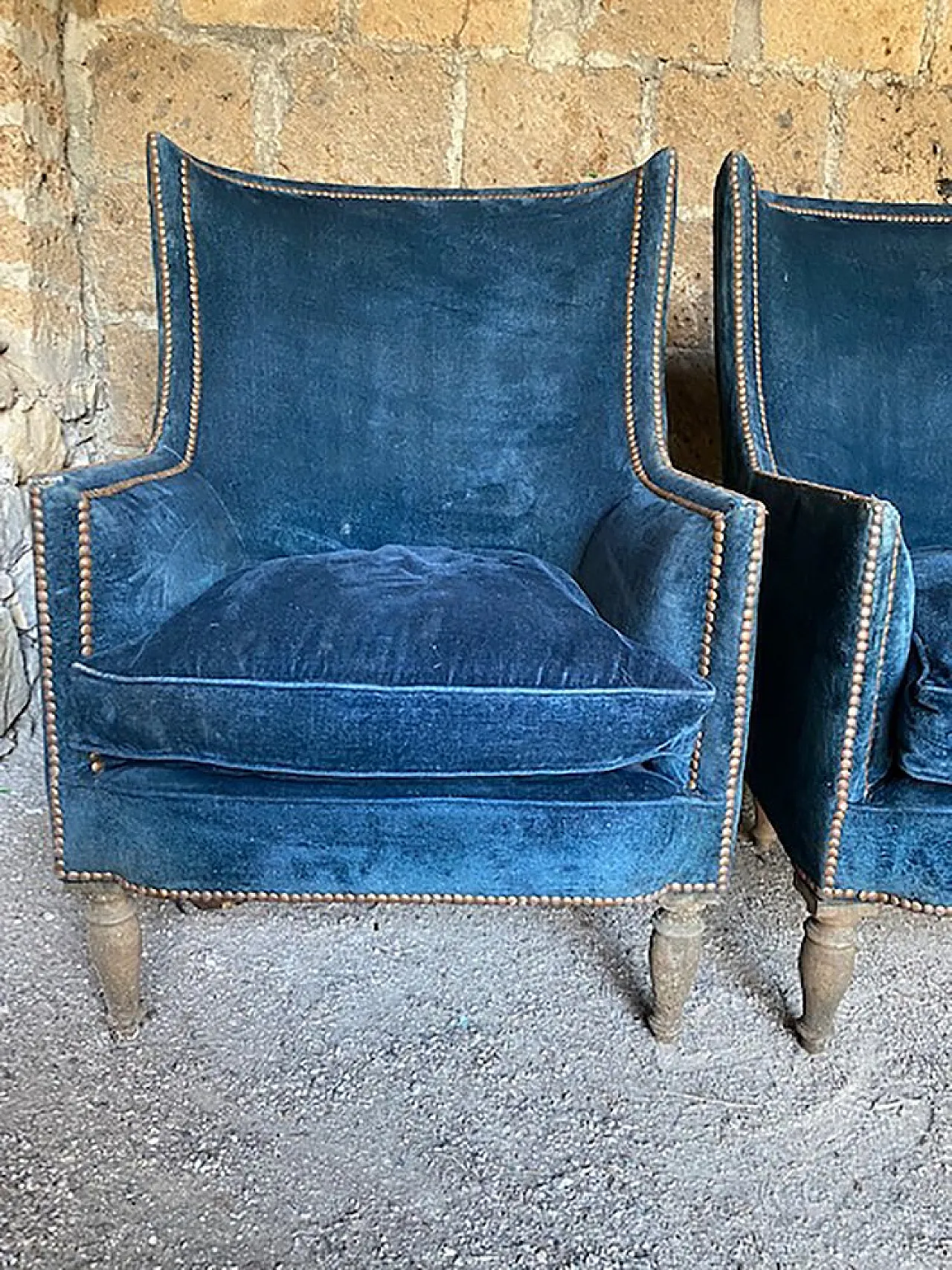 Pair of Art Deco armchairs in walnut, 1920s 2