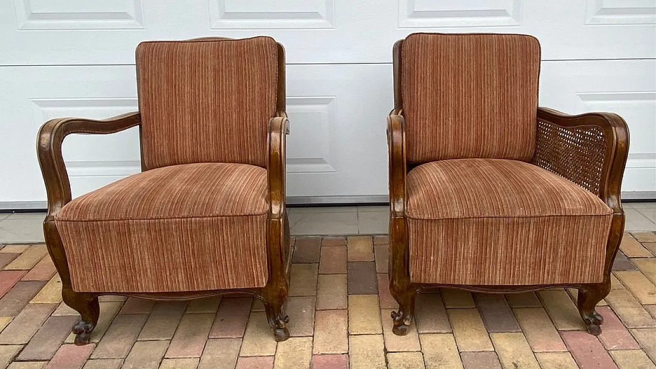 Pair of lounge chairs in wood, 1920s 1