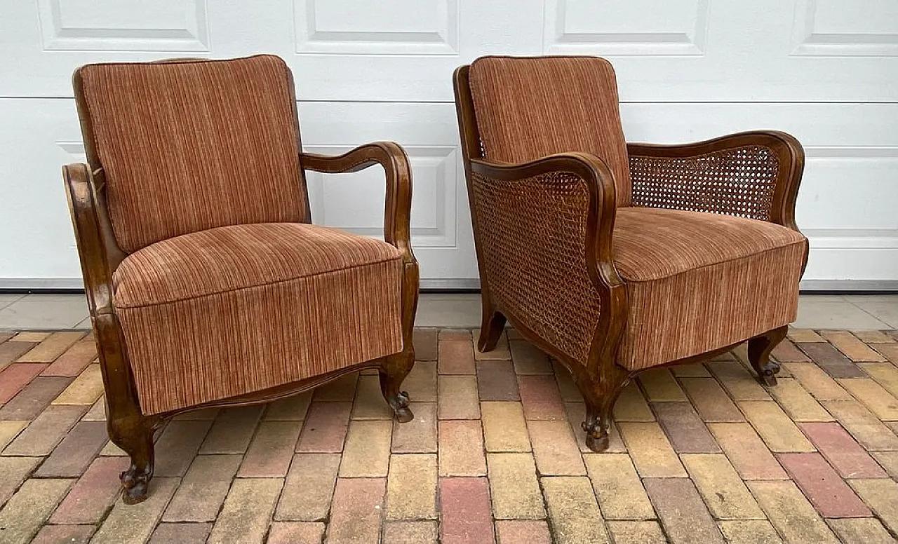 Pair of lounge chairs in wood, 1920s 4